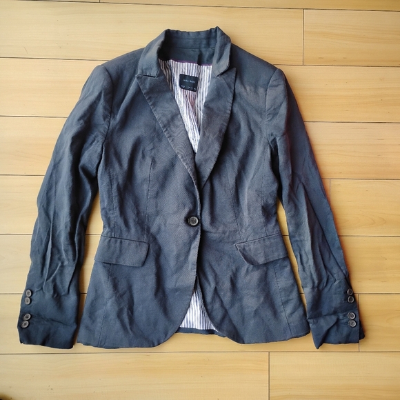 Zara boyfriend blue navy blazer Small - Picture 3 of 12